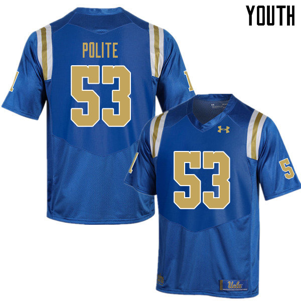 Youth #53 Winston Polite UCLA Bruins College Football Jerseys Sale-Blue - Click Image to Close